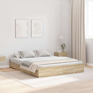 Bettgestell mit Stauraum Sonoma-Eiche 140x200 cm