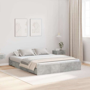 Aufbewahrungsbett 140x200 cm Beton Grau