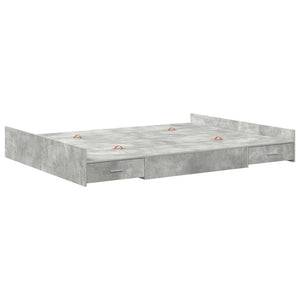 Aufbewahrungsbett 140x200 cm Beton Grau
