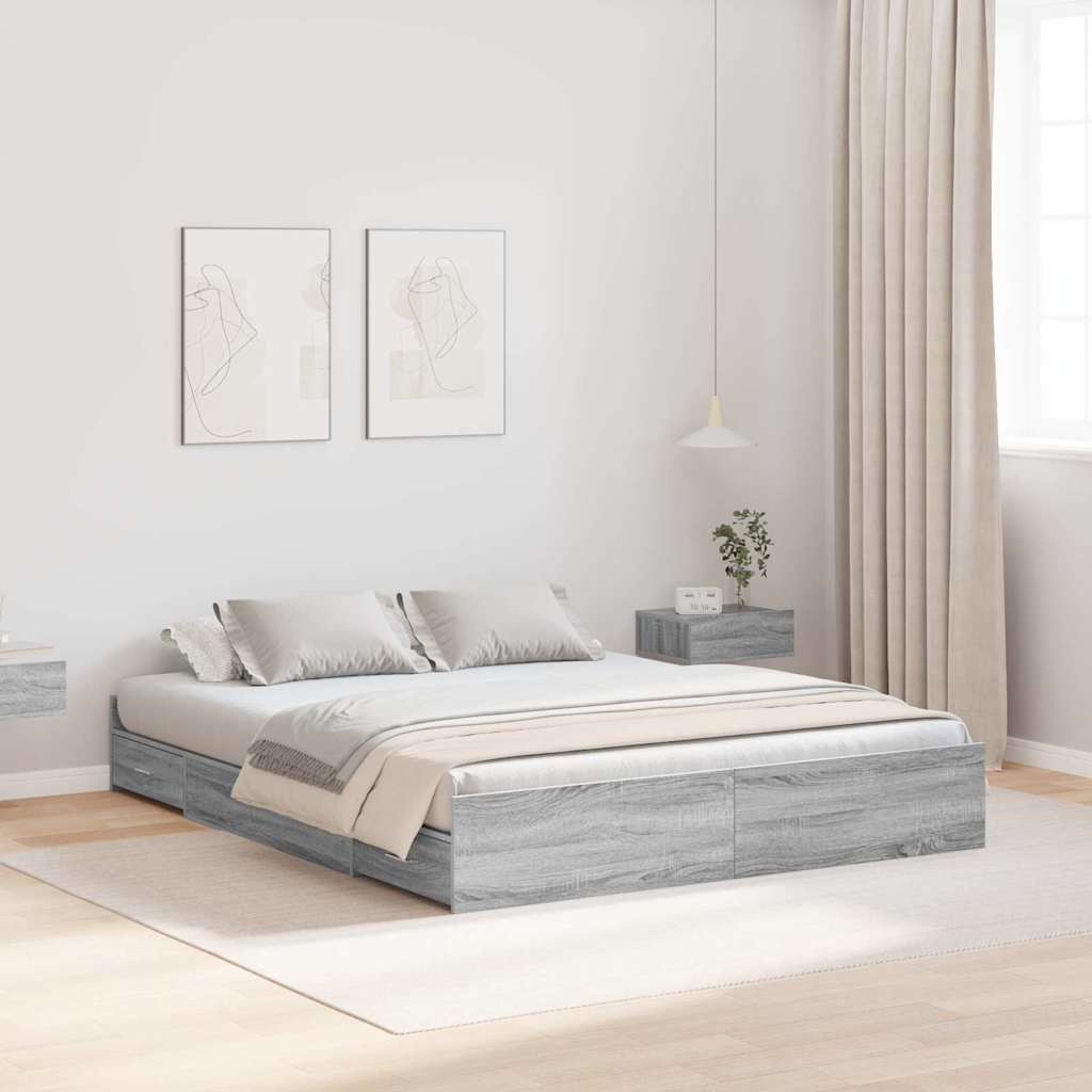 Bettgestell mit Stauraum Grau 140x200 cm