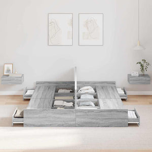 Bettgestell mit Stauraum Grau 140x200 cm