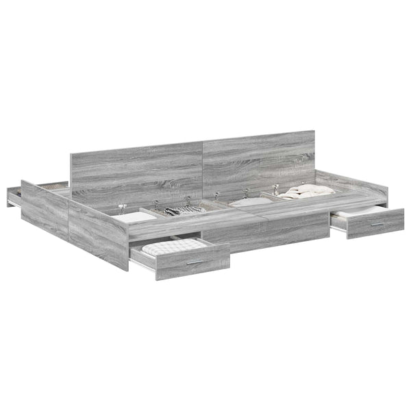 Bettgestell mit Stauraum Grau 140x200 cm