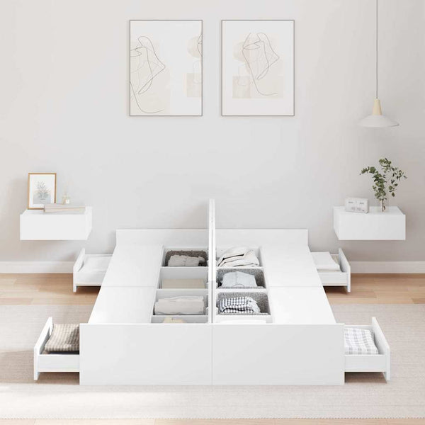Bettgestell mit Stauraum Weiß 120x200 cm