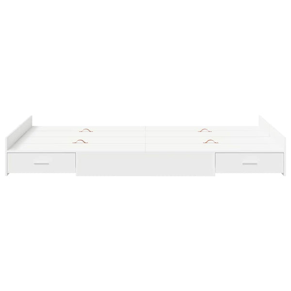 Bettgestell mit Stauraum Weiß 120x200 cm