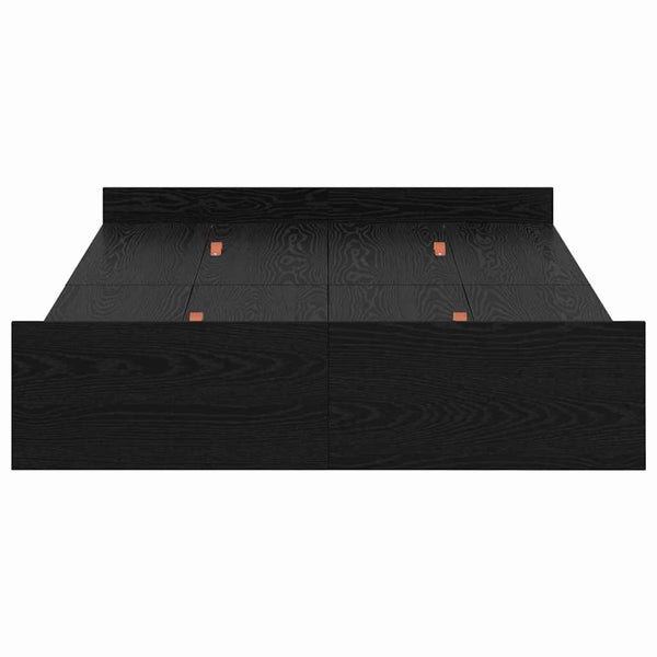 Bettgestell mit Stauraum 120x200 cm Schwarz Eiche