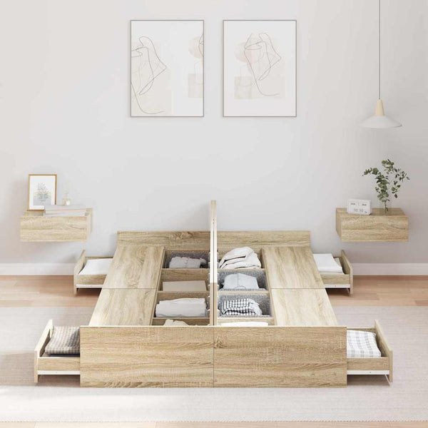 Aufbewahrungsbett 120x200 cm Sonoma Eiche