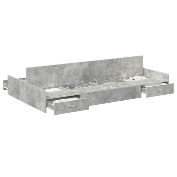Aufbewahrungsbett 120x200 cm Beton Grau