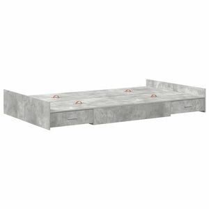 Aufbewahrungsbett 120x200 cm Beton Grau