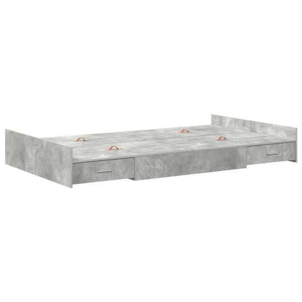 Aufbewahrungsbett 120x200 cm Beton Grau