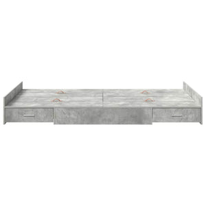 Aufbewahrungsbett 120x200 cm Beton Grau