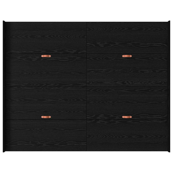 Bettgestell mit Stauraum 140x190 cm Eiche Schwarz