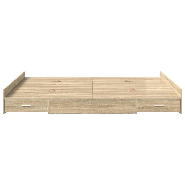 Bettgestell 140x190 Sonoma Eiche mit Stauraum