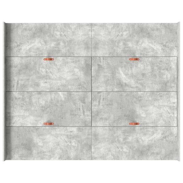 Bettgestell mit Stauraum, Betongrau, 140x190 cm