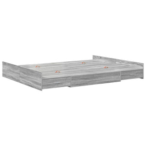 Aufbewahrungsbett 140x190 cm Grau Sonoma