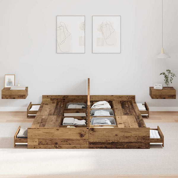 Aufbewahrungsbett Altholz 140x190 cm