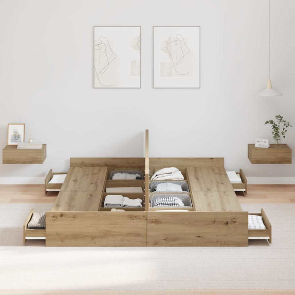Aufbewahrungsbettgestell Artisan Eiche 140x190 cm