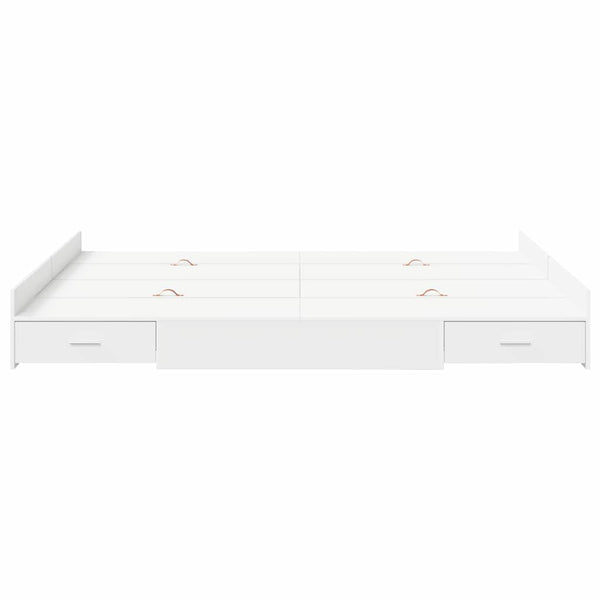 Bettgestell mit Stauraum Weiß 135x190 cm