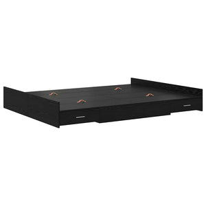 Aufbewahrungsbett 135x190 cm Schwarz Eichen-Optik