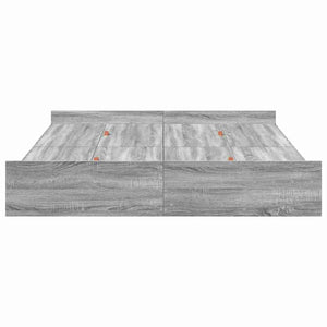 Aufbewahrungsbett 135x190 cm Grau Sonoma