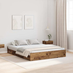 Bettgestell mit Stauraum Altholz 135x190 cm