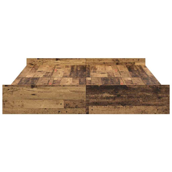 Bettgestell mit Stauraum Altholz 135x190 cm