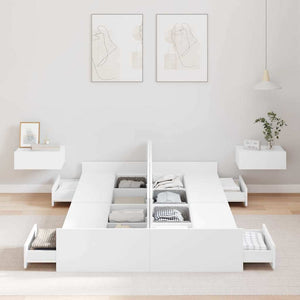 Bettgestell mit Stauraum Weiß 120x190 cm