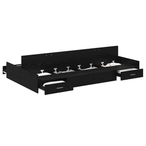 Bettgestell mit Stauraum 120x190 cm Schwarz Eiche