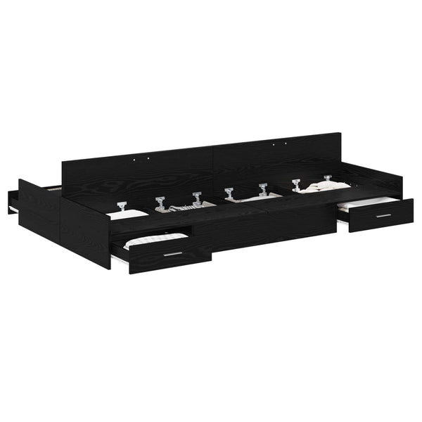 Bettgestell mit Stauraum 120x190 cm Schwarz Eiche