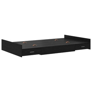 Bettgestell mit Stauraum 120x190 cm Schwarz Eiche