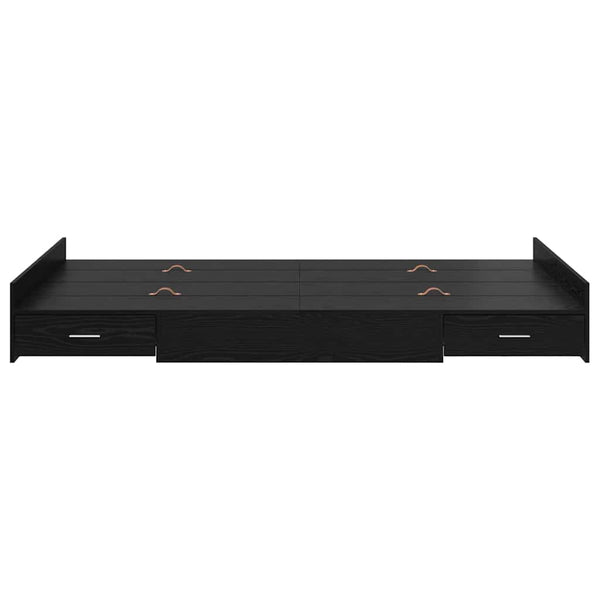 Bettgestell mit Stauraum 120x190 cm Schwarz Eiche