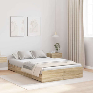 Bettgestell Sonoma-Eiche 120x190 cm mit Stauraum