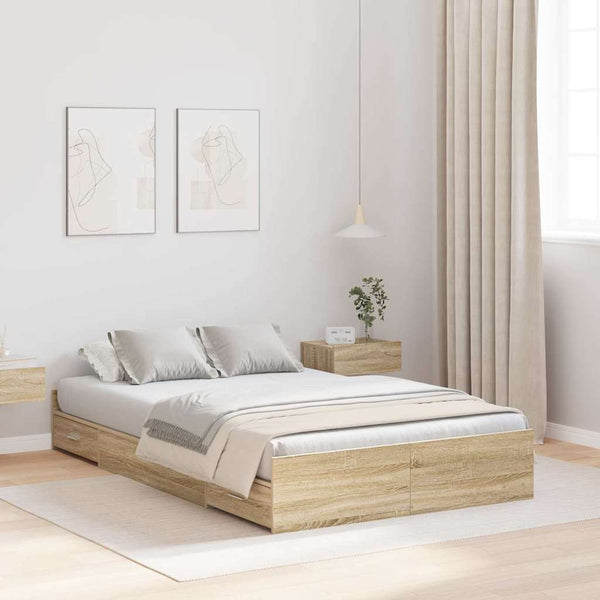 Bettgestell Sonoma-Eiche 120x190 cm mit Stauraum