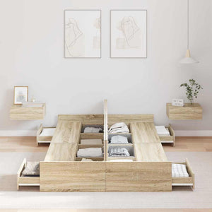 Bettgestell Sonoma-Eiche 120x190 cm mit Stauraum