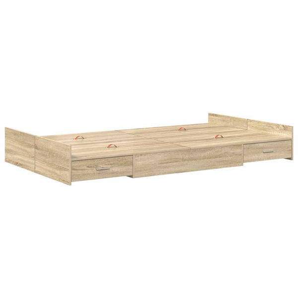 Bettgestell Sonoma-Eiche 120x190 cm mit Stauraum