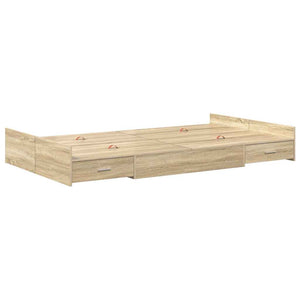 Bettgestell Sonoma-Eiche 120x190 cm mit Stauraum