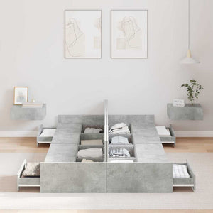 Bettgestell mit Stauraum 120x190 cm Betongrau