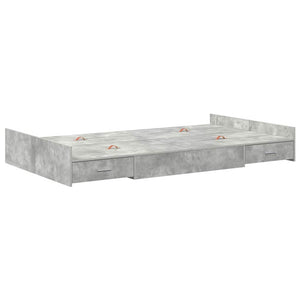 Bettgestell mit Stauraum 120x190 cm Betongrau