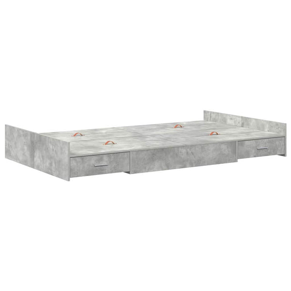 Bettgestell mit Stauraum 120x190 cm Betongrau
