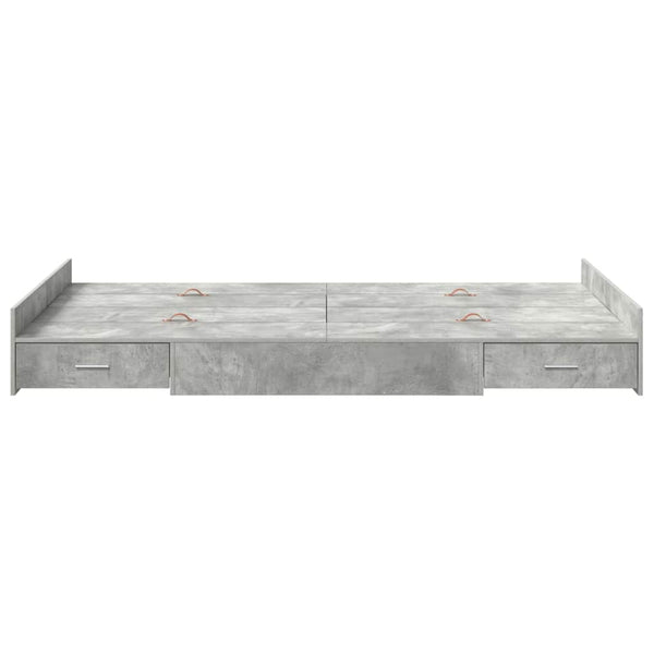 Bettgestell mit Stauraum 120x190 cm Betongrau