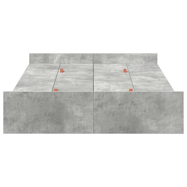 Bettgestell mit Stauraum 120x190 cm Betongrau