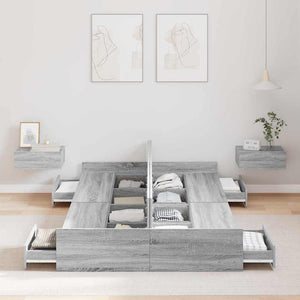 Bettgestell mit Stauraum Grau 120x190 cm