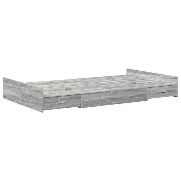 Bettgestell mit Stauraum Grau 120x190 cm