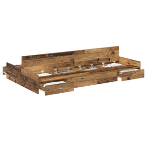 Aufbewahrungsbettgestell Altholz 120x190 cm
