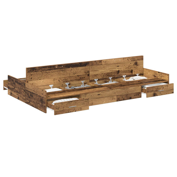 Aufbewahrungsbettgestell Altholz 120x190 cm
