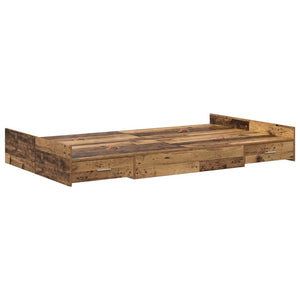 Aufbewahrungsbettgestell Altholz 120x190 cm