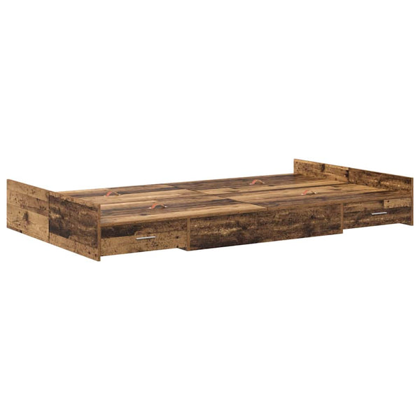 Aufbewahrungsbettgestell Altholz 120x190 cm
