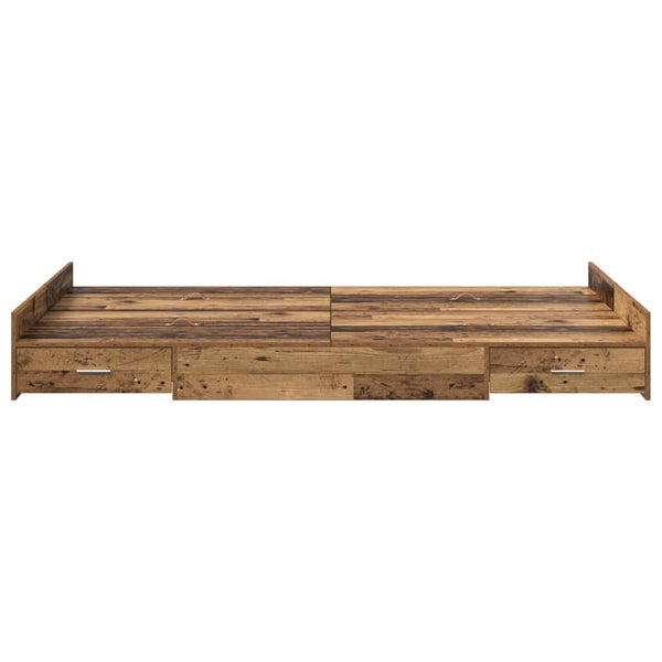 Aufbewahrungsbettgestell Altholz 120x190 cm