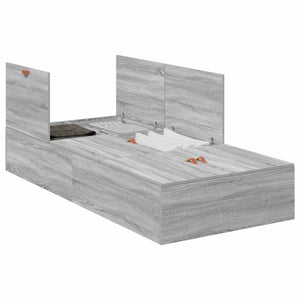 Stauraumbett 80x200 cm Grau Sonoma