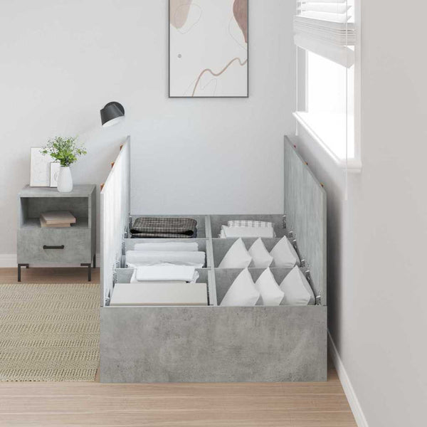 Bettgestell mit Stauraum 90x200 cm Grau