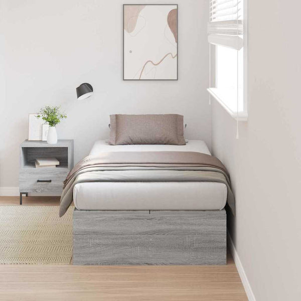 Bettgestell mit Stauraum Grau 90x200 cm